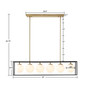 INK+IVY Helena Antique Brass/Black 6-Light Frosted Glass Globe Linear Chandelier