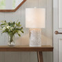 INK+IVY Ashbourne Ivory Embossed Floral Resin Table Lamp