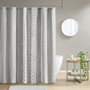 INK+IVY Imani Cotton Printed Shower Curtain with Chenille