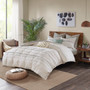 INK+IVY Nea Black/White Cotton Printed Duvet Cover Set with Trims