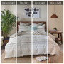 INK+IVY Nea Black/White Cotton Printed Duvet Cover Set with Trims