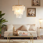INK+IVY Isla White Layered Capiz Chandelier
