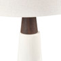INK+IVY Tristan White Base/Cream Shade Triangular Ceramic and Wood Table Lamp