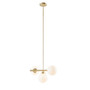 INK+IVY Aurelia Gold 3-Light Chandelier with Frosted Glass Globe Bulbs INK+IVY Aurelia Gold 3-Light Chandelier with Frosted Glass Globe Bulbs