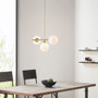 INK+IVY Aurelia Gold 3-Light Chandelier with Frosted Glass Globe Bulbs INK+IVY Aurelia Gold 3-Light Chandelier with Frosted Glass Globe Bulbs