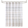 INK+IVY Nea Off White/Gray Cotton Printed Shower Curtain with Trims