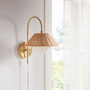 INK+IVY Laguna Gold Rattan Weave Shade Wall Sconce