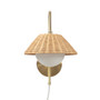 INK+IVY Laguna Gold Rattan Weave Shade Wall Sconce