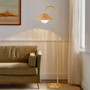 INK+IVY Laguna Gold/Natural Rattan Weave Shade Floor Lamp