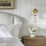 INK+IVY Luminex Gold/White White Ceramic Wall Sconce with Adjustable Swing Arm