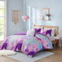 Intelligent Design Cassiopeia Watercolor Tie Dye Printed Comforter Set with Throw Pillow
