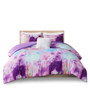 Intelligent Design Cassiopeia Watercolor Tie Dye Printed Comforter Set with Throw Pillow
