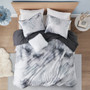 Intelligent Design Cassiopeia Watercolor Tie Dye Printed Duvet Cover Set with Throw Pillow
