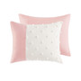 Intelligent Design Shay Pink Colorblock Clip Jacquard Comforter Set