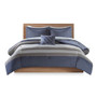 Intelligent Design Marsden Blue/Grey Striped Comforter Set with Bed Sheets