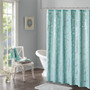 Intelligent Design Raina Printed Metallic Shower Curtain
