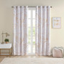 Intelligent Design Rebecca Blush/Gold Grommet Top Printed Marble Metallic Total Blackout Curtain