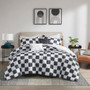Intelligent Design Miley Black/White Checkered Comforter Set