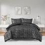 Intelligent Design Naomi Metallic Print Faux Fur Comforter Set