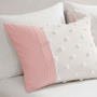 Intelligent Design Shay Pink Colorblock Clip Jacquard Duvet Cover Set