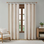 Madison Park Beals Natural Faux Linen Tab Top Fleece Lined Curtain Panel
