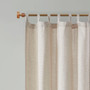 Madison Park Beals Natural Faux Linen Tab Top Fleece Lined Curtain Panel