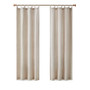 Madison Park Beals Natural Faux Linen Tab Top Fleece Lined Curtain Panel