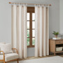 Madison Park Beals Natural Faux Linen Tab Top Fleece Lined Curtain Panel
