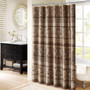Madison Park Bellagio Brown Jacquard Shower Curtain