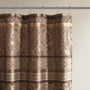 Madison Park Bellagio Brown Jacquard Shower Curtain