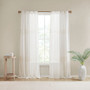 Madison Park Aida Ivory Yarn Dye Sheer Curtain Panel Pair
