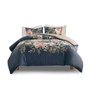 Madison Park Camillia Navy 3 Piece Cotton Duvet Cover Set