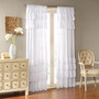 Madison Park Anna White Cotton Oversized Ruffle Curtain Panel
