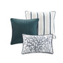 Madison Park Bayside Blue 7 Piece Cotton Sateen Comforter Set