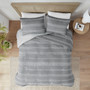 Madison Park Drew Gray 3 Piece Clipped Jacquard Duvet Cover Set Madison Park Drew Gray 3 Piece Clipped Jacquard Duvet Cover Set