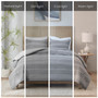 Madison Park Drew Gray 3 Piece Clipped Jacquard Duvet Cover Set Madison Park Drew Gray 3 Piece Clipped Jacquard Duvet Cover Set
