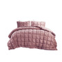 Intelligent Design Velvet Dream Puff Pink 3 Piece Comforter Set