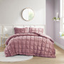 Intelligent Design Velvet Dream Puff Pink 3 Piece Comforter Set