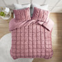 Intelligent Design Velvet Dream Puff Pink 3 Piece Comforter Set