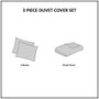 Madison Park Amaya Ivory 3 Piece Cotton Seersucker Duvet Cover Set