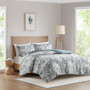 Madison Park Brielle Blue 3 Piece Floral Printed Cotton Comforter Set