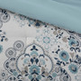 Madison Park Brielle Blue 3 Piece Floral Printed Cotton Comforter Set