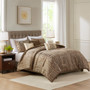 Madison Park Bella Brown 6 Piece Jacquard Comforter Set with Throw Pillows