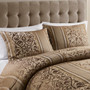Madison Park Bella Brown 6 Piece Jacquard Comforter Set with Throw Pillows