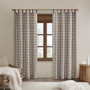 Madison Park Anaheim Plaid Faux Leather Tab Top Curtain Panel with Fleece Lining