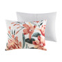Madison Park Dahlia Peach/Off-White 3 Piece Floral Cotton Duvet Cover Set