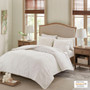 Madison Park Bahari Off-White 3 Piece Tufted Cotton Chenille Palm Comforter Set