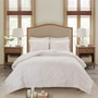 Madison Park Bahari Off-White 3 Piece Tufted Cotton Chenille Palm Comforter Set