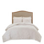 Madison Park Bahari Off-White 3 Piece Tufted Cotton Chenille Palm Comforter Set