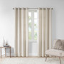 Madison Park Englewood Natural Solid Piece Dyed Grommet Top Curtain Panel
